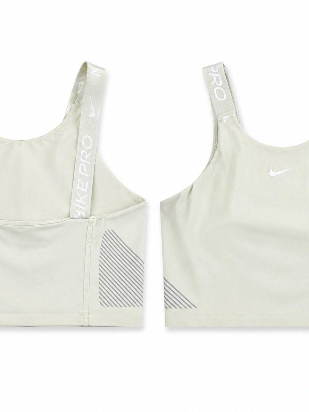 Nike Pro Sage Green Logo-Strap Sports Bra